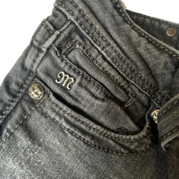 Miss Me Embellished Embroidered Wings Black Faded Skinny Jeans 29 x 31 - Picture 7 of 12